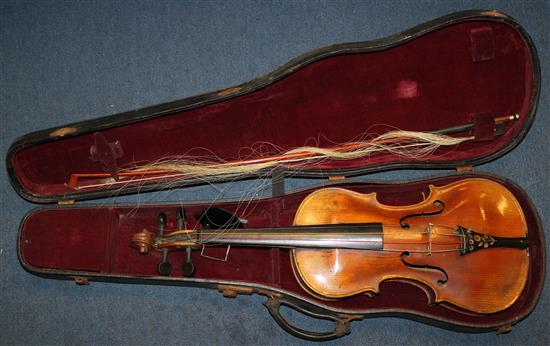 A 19th century Continental violin,